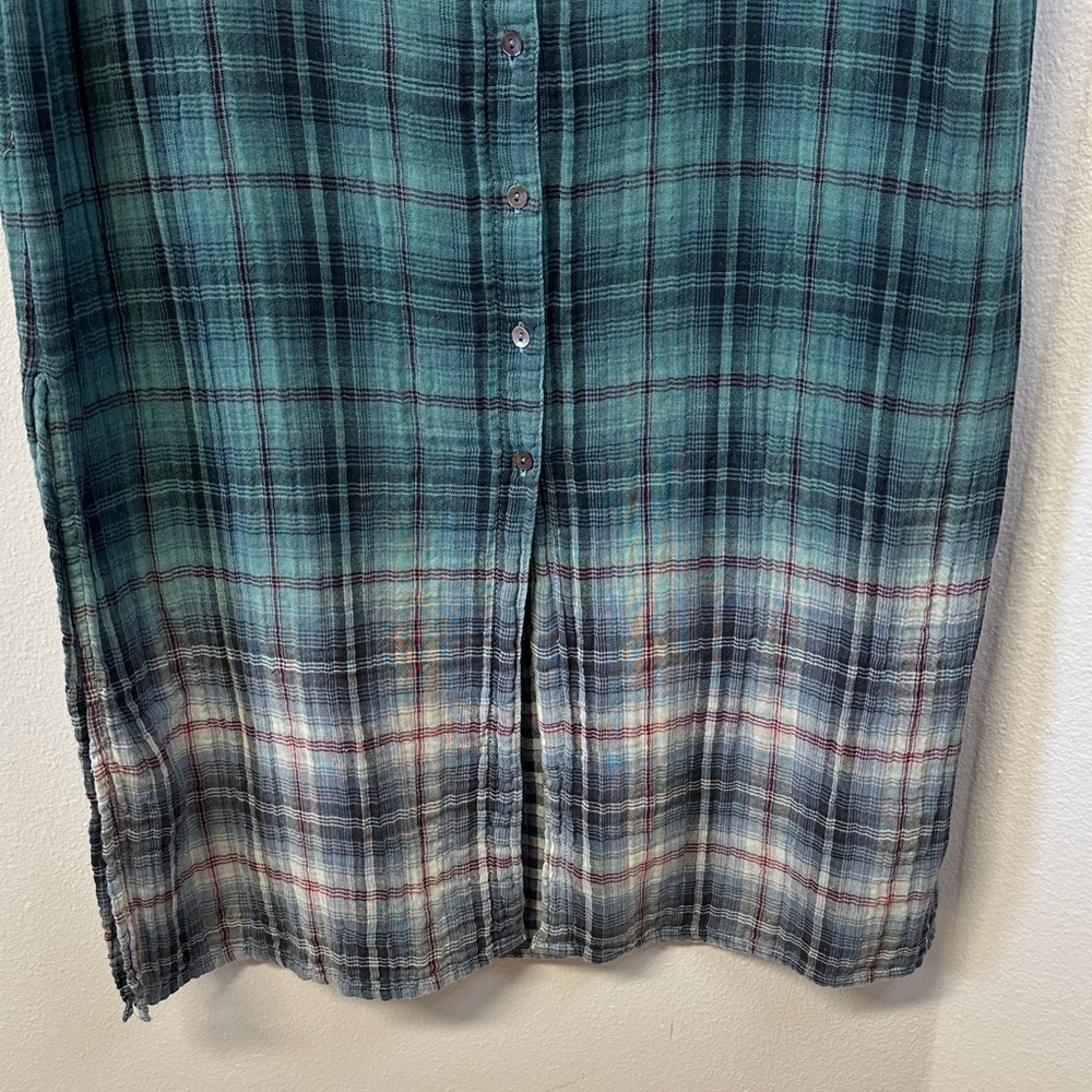 NATURAL LIFE Brooke Maxi Shirt Dress Teal Ombre S - Picture 6 of 9